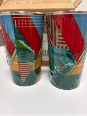Starbucks Multicolor Geometric & Botanical Tumblers (Pair)